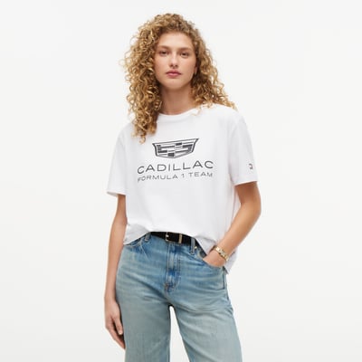  Cadillac F1 Team Tommy Hilfiger Women's Shield T-Shirt - White