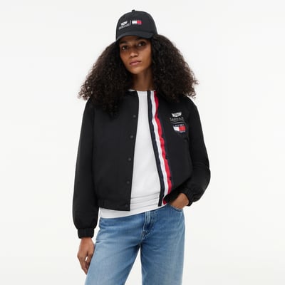 Tommy Hilfiger x Cadillac F1 Team Women's Logo Coach Full-Snap Jacket - Black