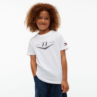 Valtteri Bottas Cadillac F1 Team Tommy Hilfiger Youth Driver's Chevron T-Shirt - White