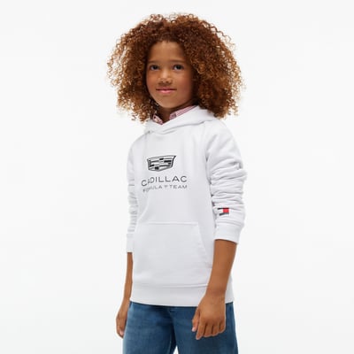  Cadillac F1 Team Tommy Hilfiger Youth Shield Hoodie - White