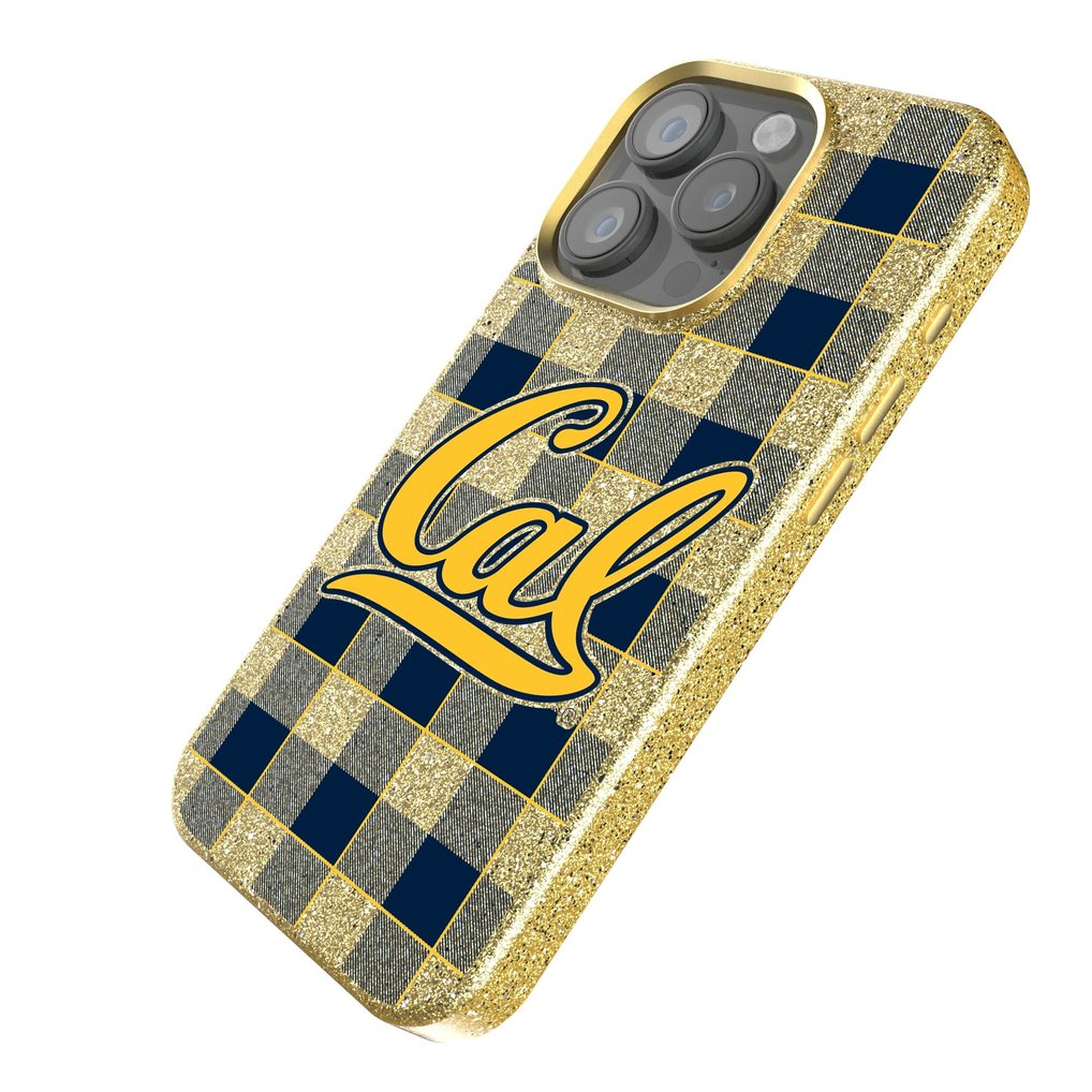 Cal Bears Keyscaper Plaid Bling iPhone Case