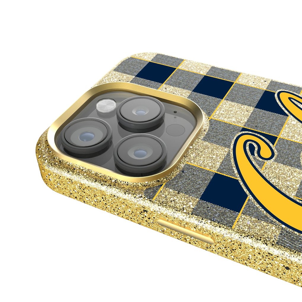 Cal Bears Keyscaper Plaid Bling iPhone Case