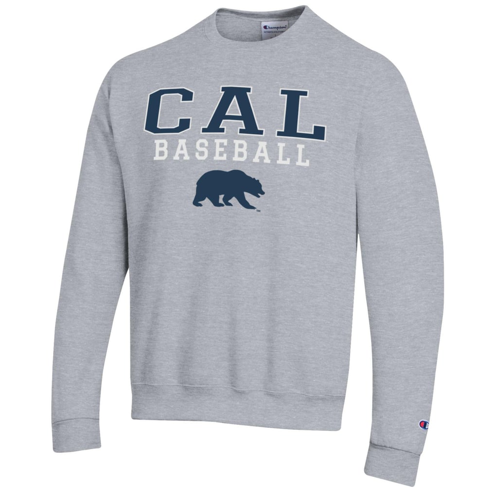 Cal Bears Champion Baseball Stack Pullover Crewneck Sweatshirt - Gray
