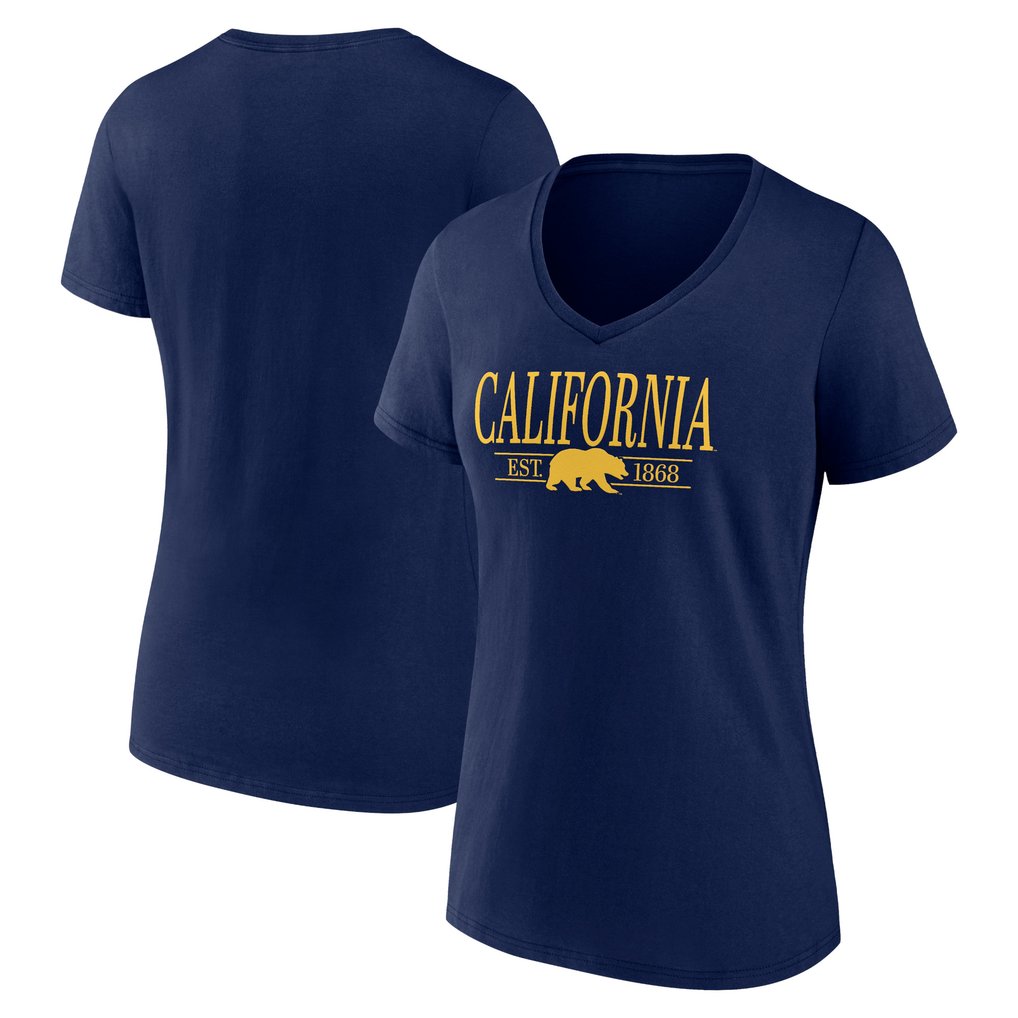 Cal Bears Women's Essential Stack V-Neck T-Shirt - Navy