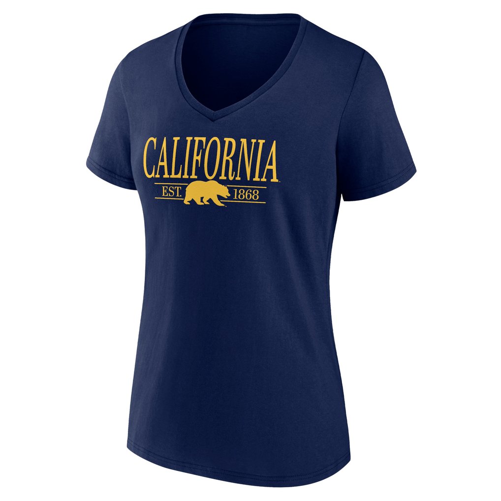 Cal Bears Women's Essential Stack V-Neck T-Shirt - Navy