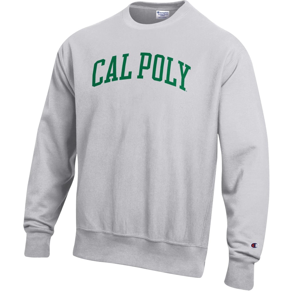 Cal Poly Mustangs Champion Reverse Weave Fleece Crewneck Sweatshirt - Heathered Gray