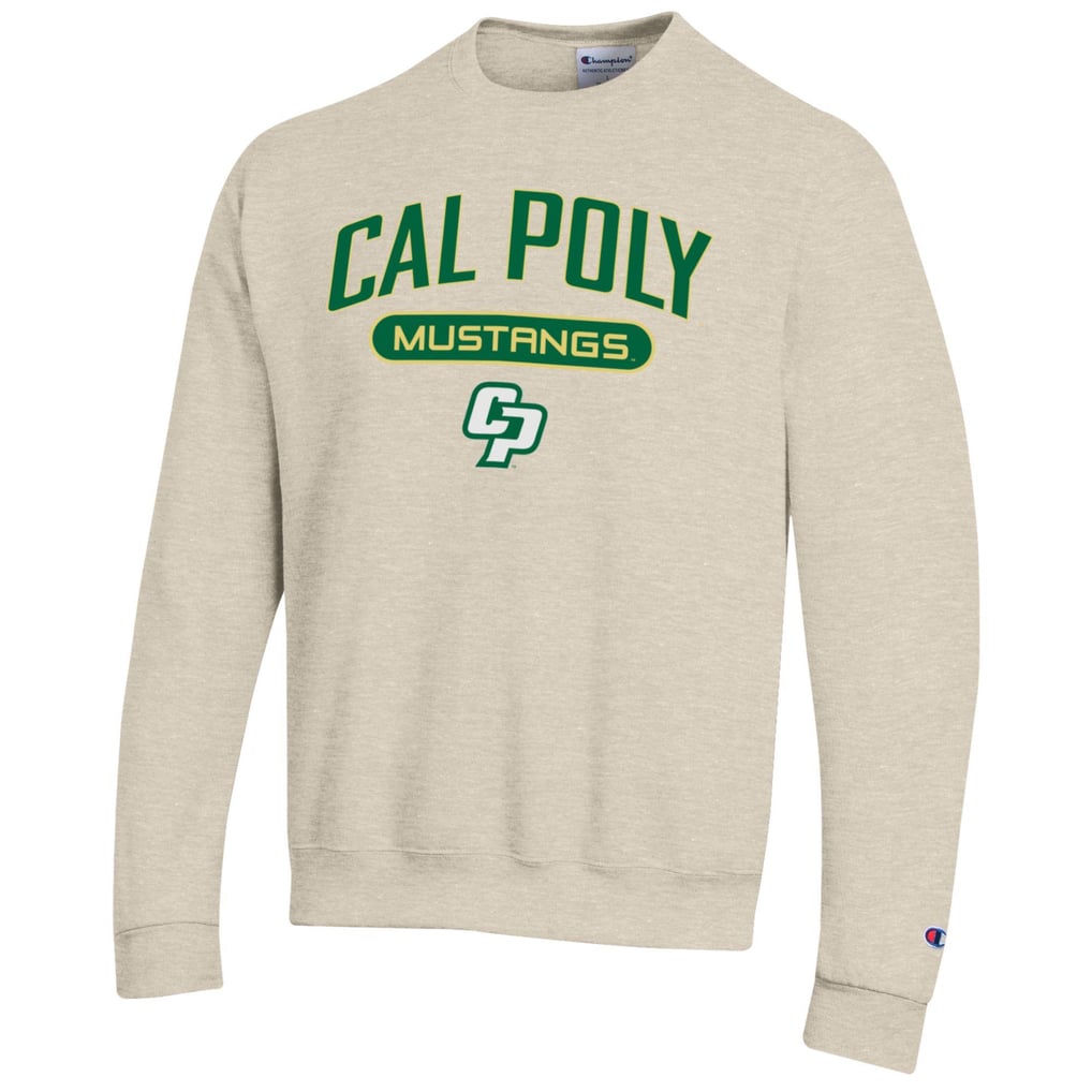 Cal Poly Mustangs Champion Eco Powerblend Crewneck Sweatshirt - Heathered Oatmeal