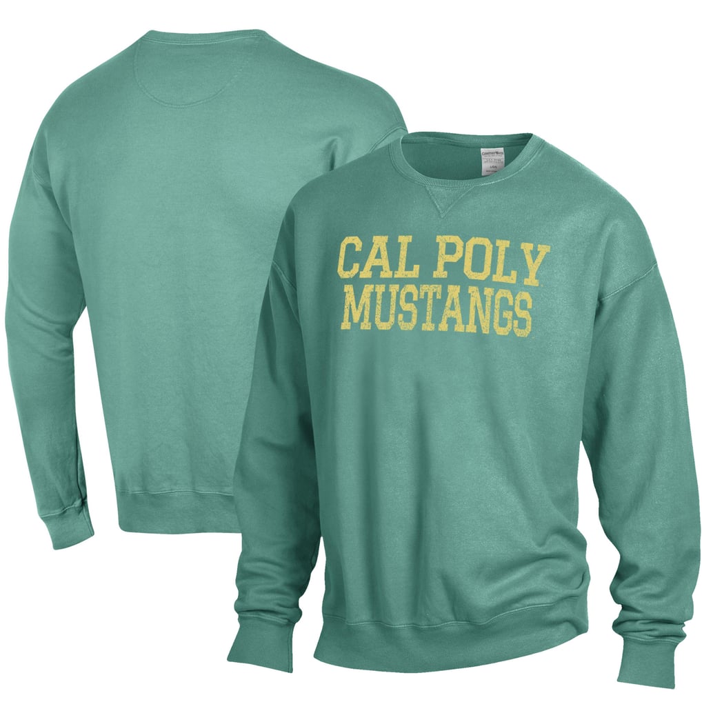 Cal Poly Mustangs ComfortWash Stack Garment Dyed Crewneck Pullover Sweatshirt - Green