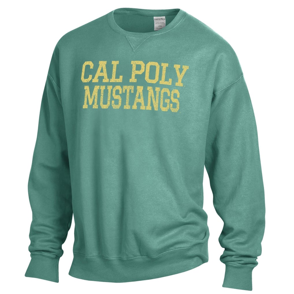 Cal Poly Mustangs ComfortWash Stack Garment Dyed Crewneck Pullover Sweatshirt - Green