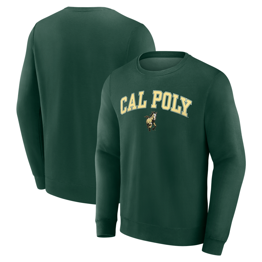  Cal Poly Mustangs Campus Fleece Pullover Sweatshirt - Green