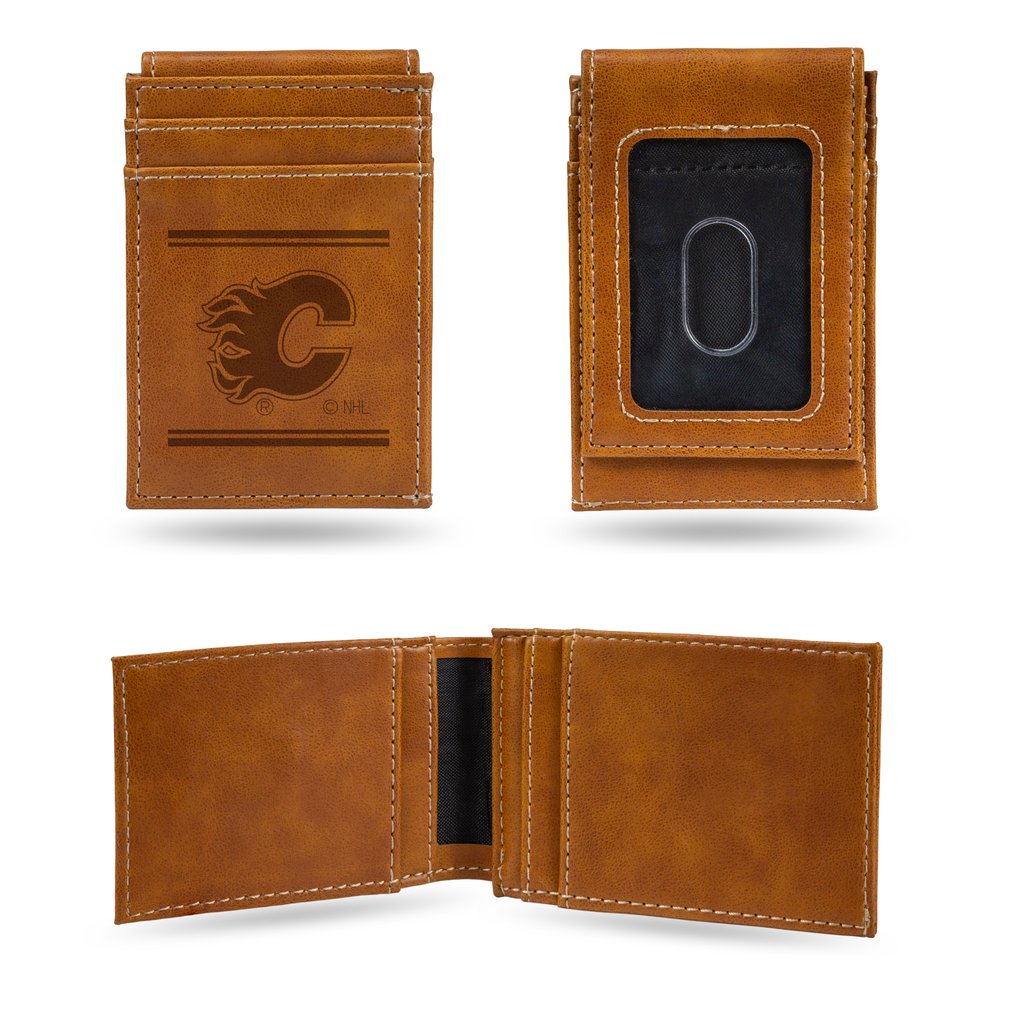  Calgary Flames Front Pocket Wallet - Brown