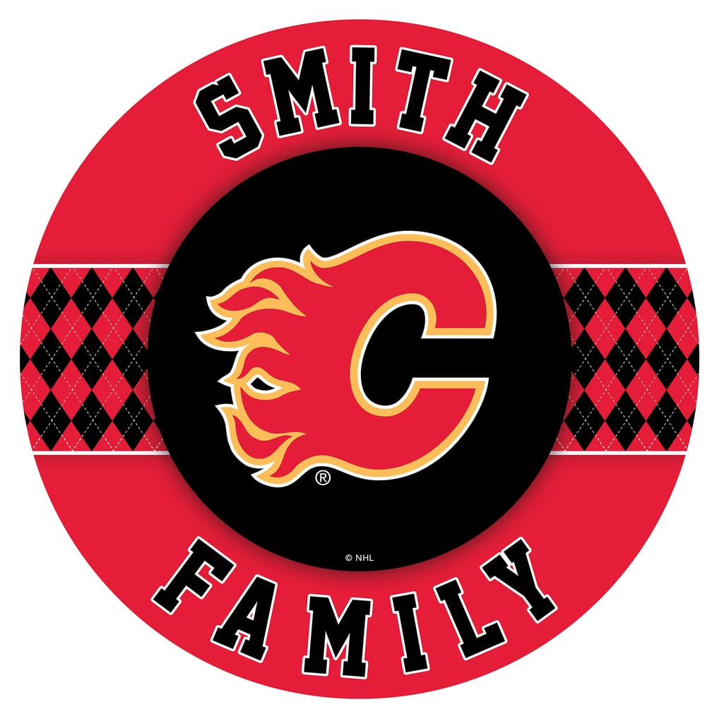 Calgary Flames 4" Personalized Circular Coasters 4-Pack Set