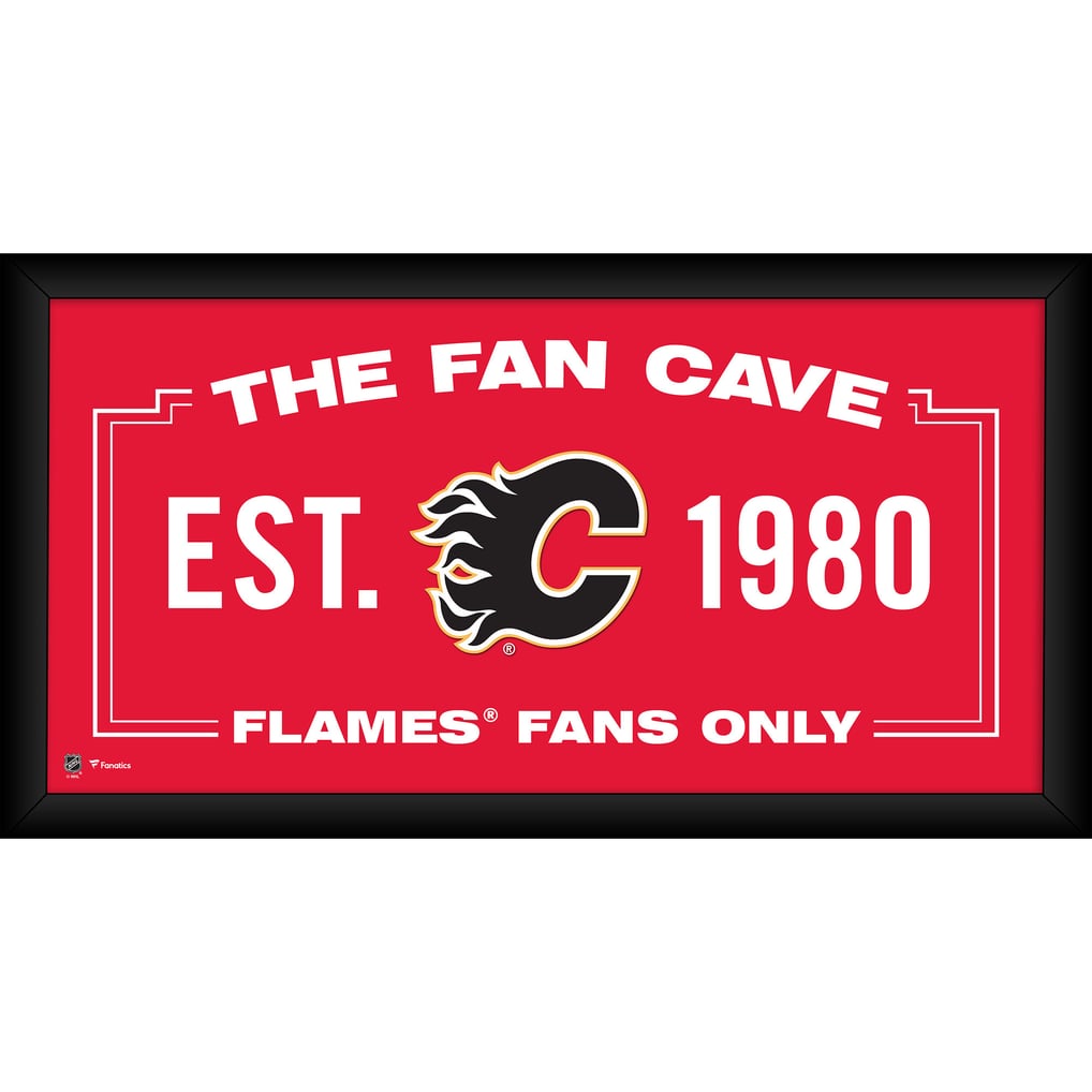 Calgary Flames Fanatics Authentic Framed 10" x 20" Fan Cave Collage