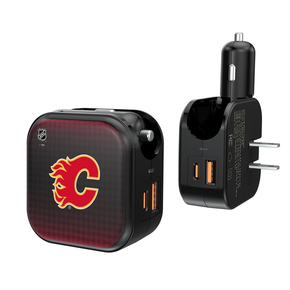 Calgary Flames Keyscaper 2-in-1 USB A/C Charger