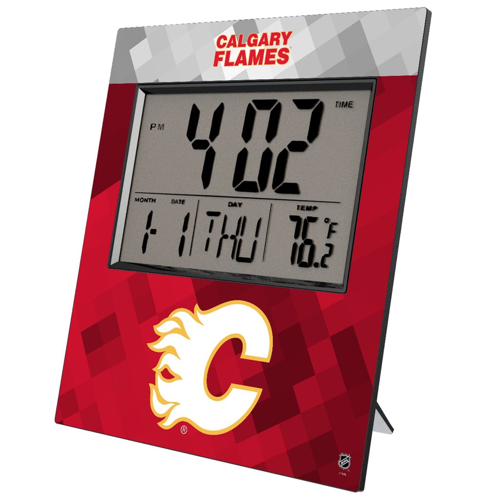 Calgary Flames Keyscaper Color Block Digital Desk Clock