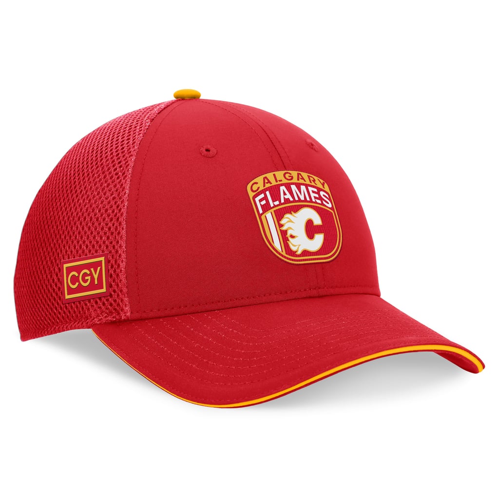 Calgary Flames Fanatics 2024 NHL Draft On Stage Trucker Adjustable Hat - Red