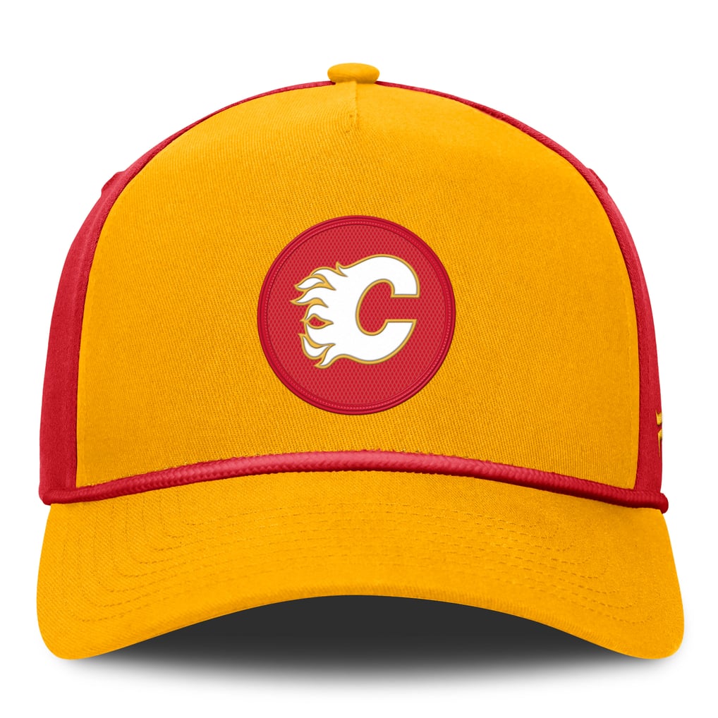 Calgary Flames Fanatics Authentic Pro Rink A-Frame Adjustable Hat - Yellow
