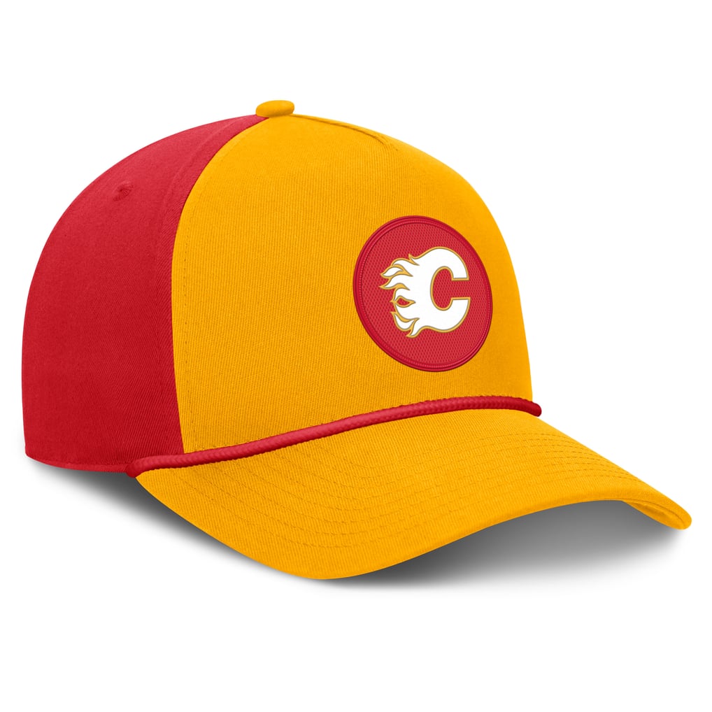 Calgary Flames Fanatics Authentic Pro Rink A-Frame Adjustable Hat - Yellow
