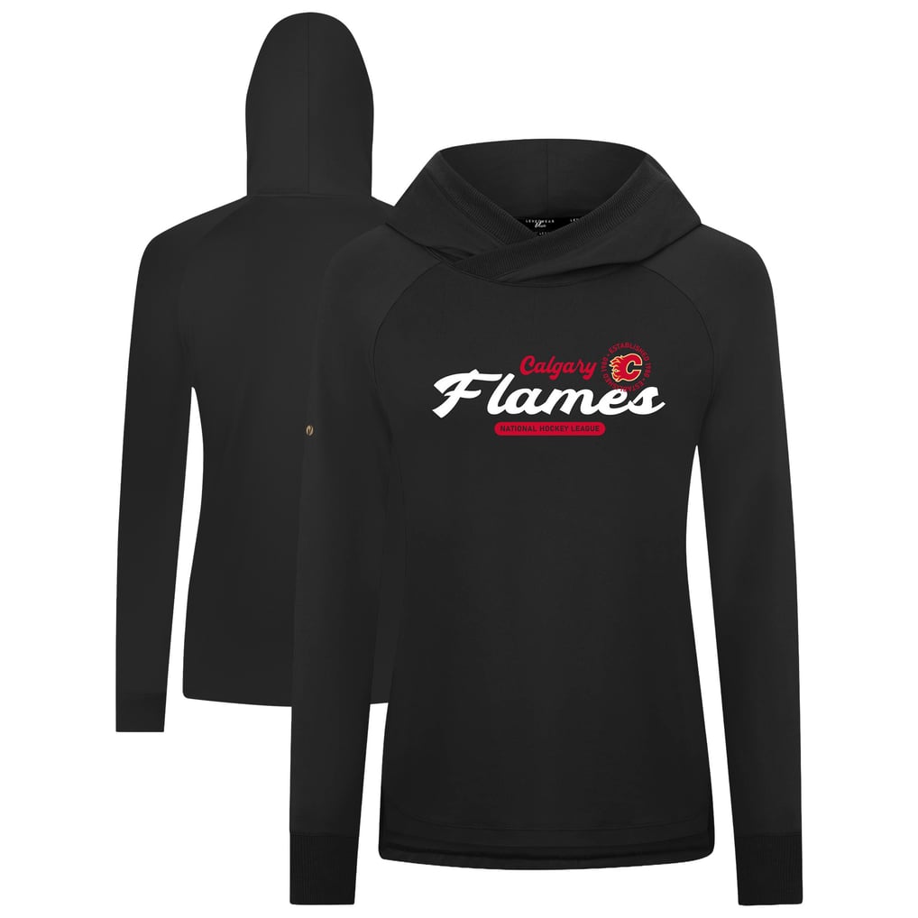  Calgary Flames Levelwear Women's Slender Monument Raglan Pullover Hoodie - Black