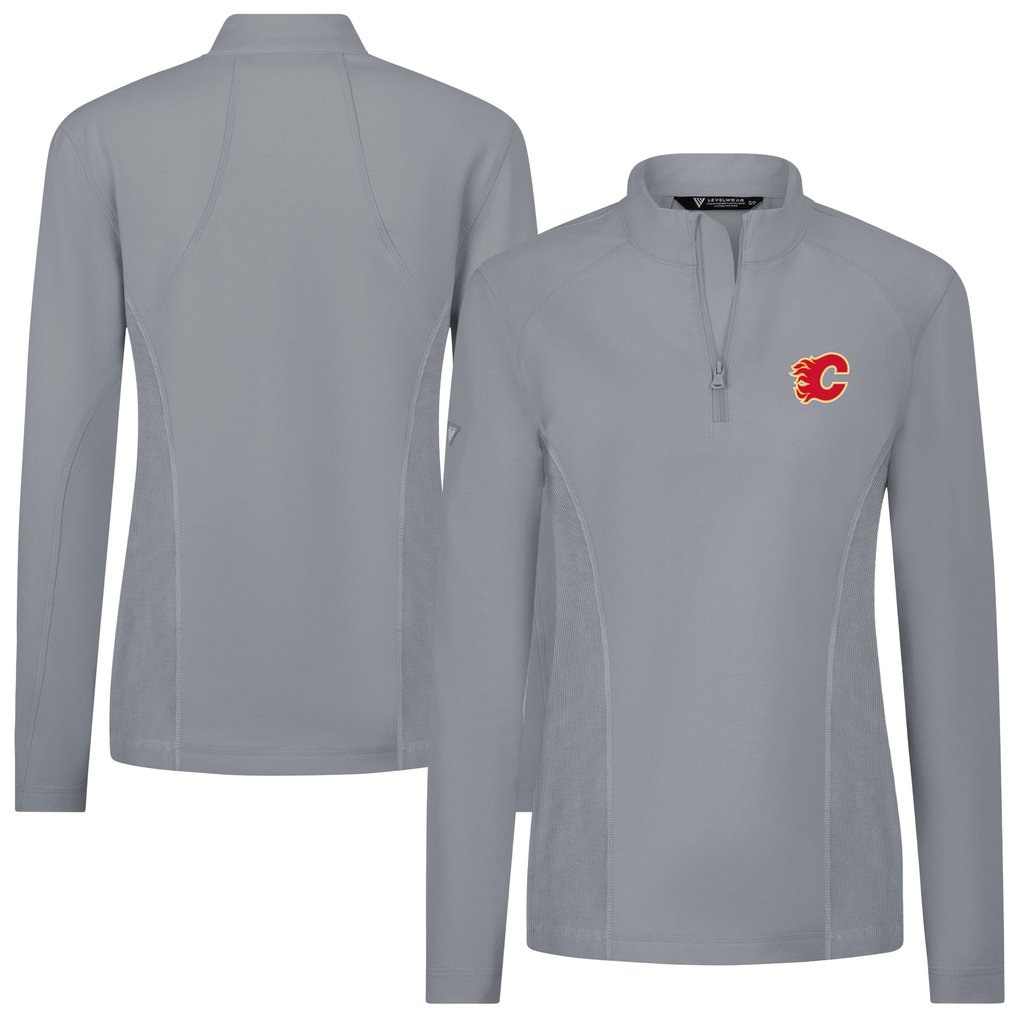  Calgary Flames Levelwear Women's  Upright Quarter-Zip Pullover - Gray