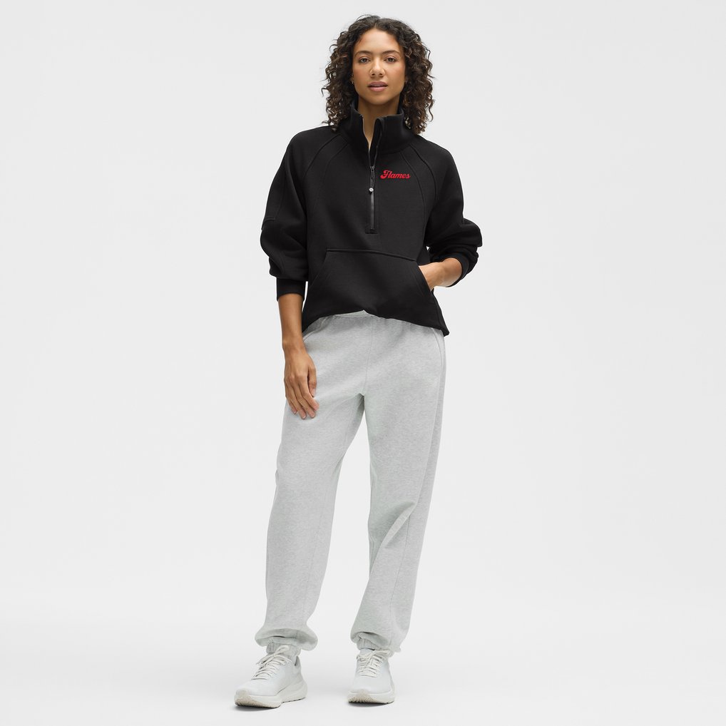  Calgary Flames lululemon Women's Long Scuba Oversized Half-Zip Funnel Neck - Black