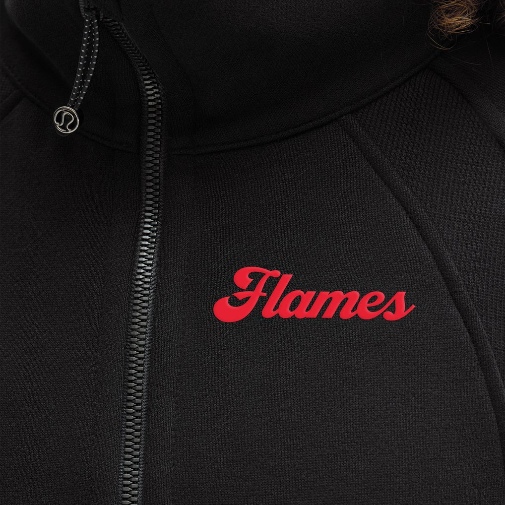  Calgary Flames lululemon Women's Long Scuba Oversized Half-Zip Funnel Neck - Black