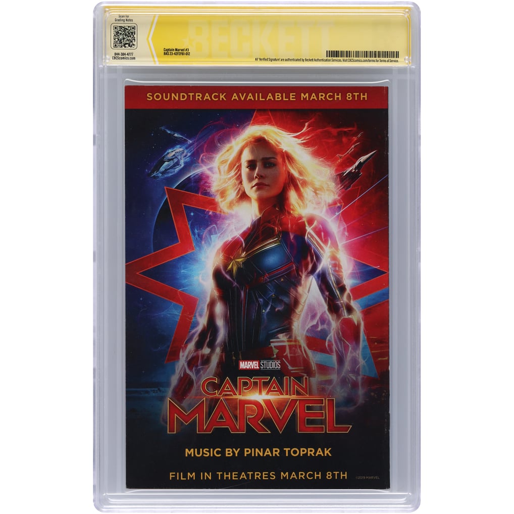 Brie Larson Captain Marvel Autographed Fanatics Authentic #3 Comic Book - Signed in Silver Ink - CBCS AUTO 10