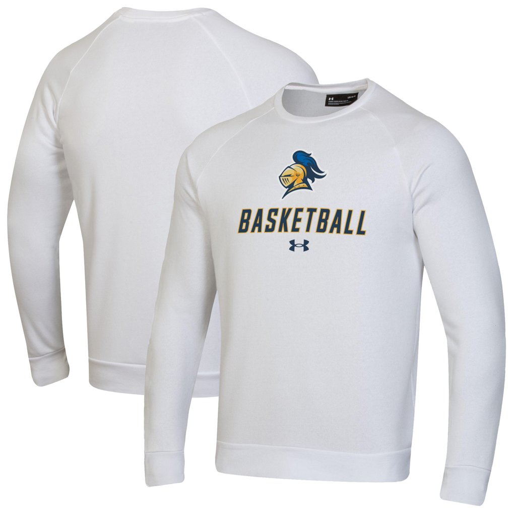  Carleton Knights Under Armour Raglan Basketball Rival Fleece Pullover Sweatshirt - White