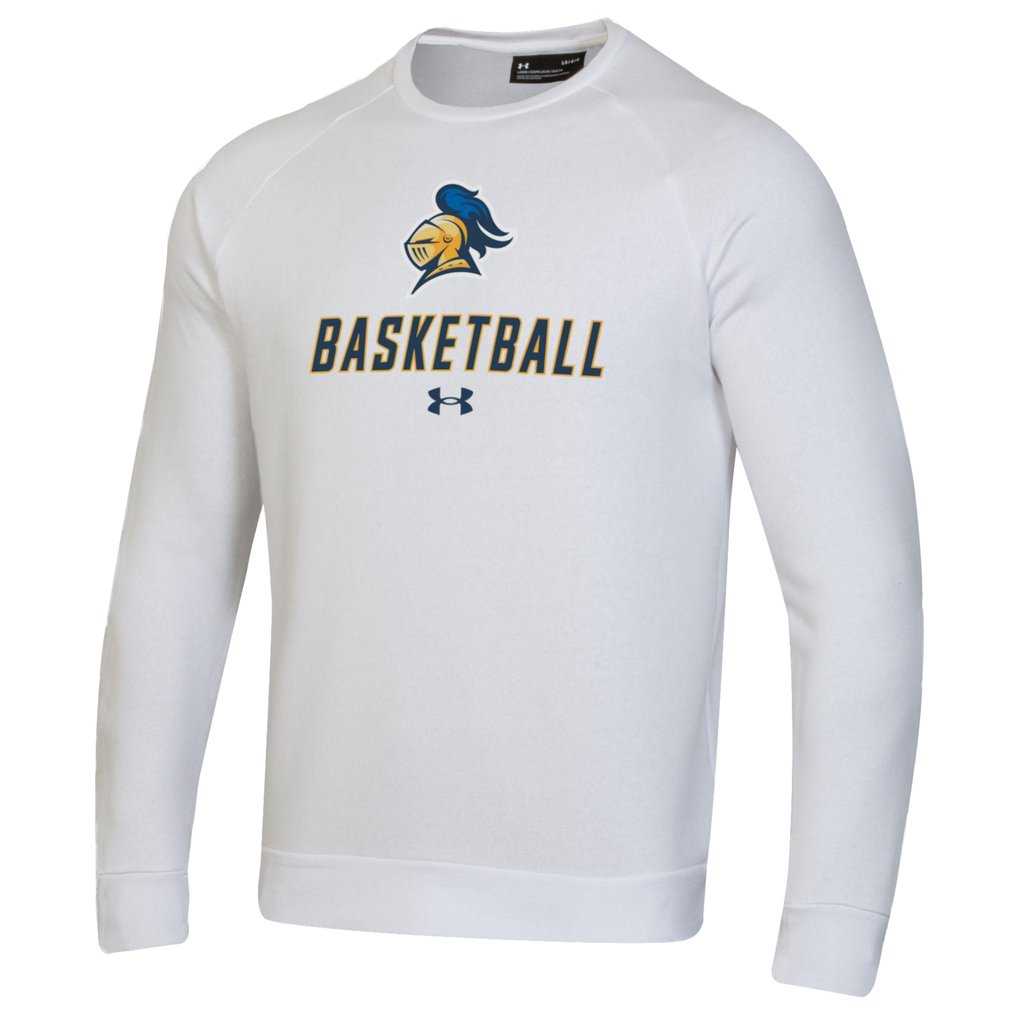  Carleton Knights Under Armour Raglan Basketball Rival Fleece Pullover Sweatshirt - White