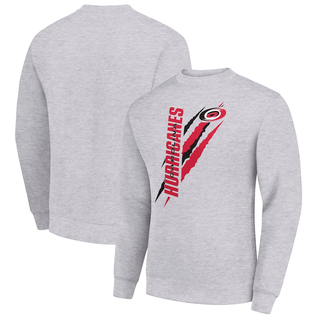 Carolina Hurricanes Starter  Color Scratch Pullover Sweatshirt - Heather Gray