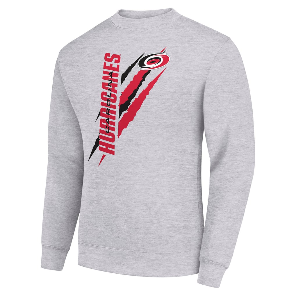 Carolina Hurricanes Starter  Color Scratch Pullover Sweatshirt - Heather Gray
