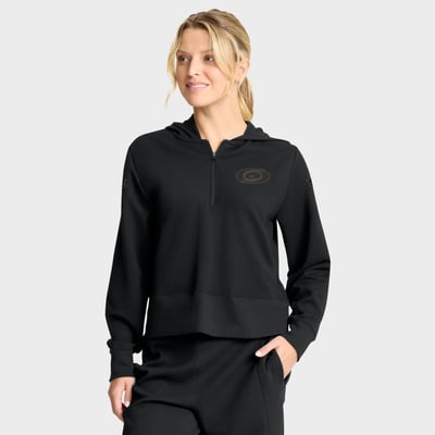Carolina Hurricanes Fanatics Women's Authentic Pro Road Tri-Blend Quarter-Zip Hoodie - Black