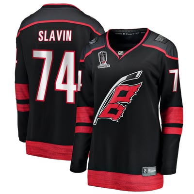 Jaccob Slavin Carolina Hurricanes Fanatics Women's 2026 Stanley Cup Champions Home Breakaway Jersey - Black