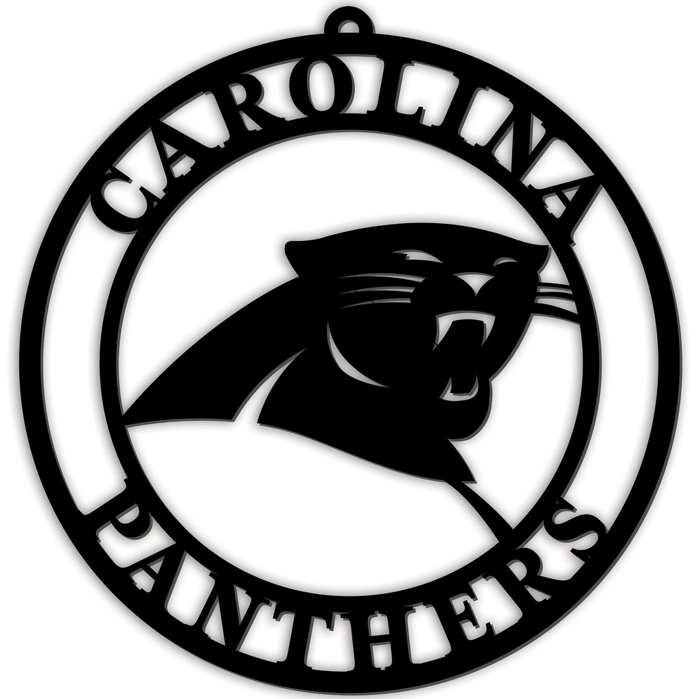 Carolina Panthers 16'' Team Logo Cutout - Black