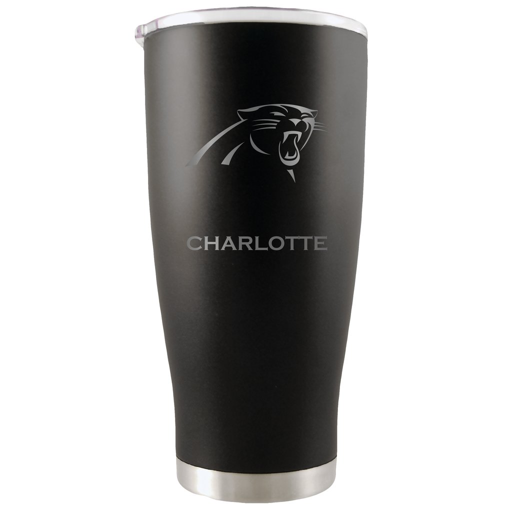 Carolina Panthers 20oz. Personalized Etched Tumbler - Black