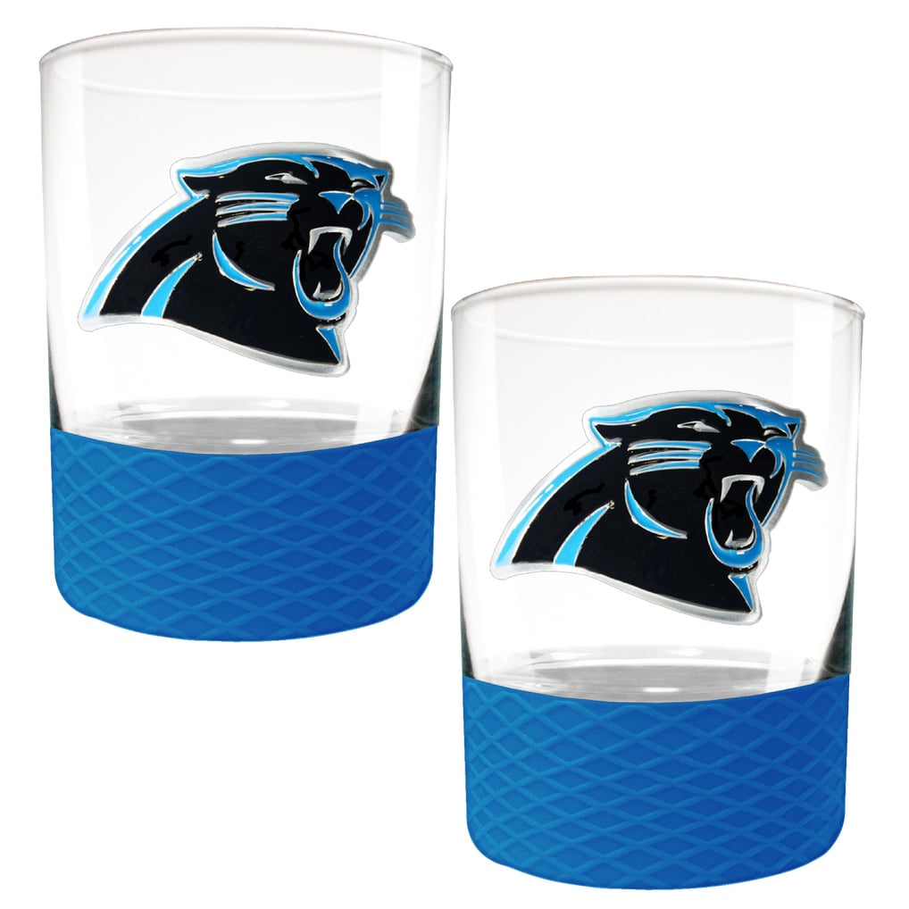 Carolina Panthers 2-Pack 14oz. Rocks Glass Set with Silcone Grip