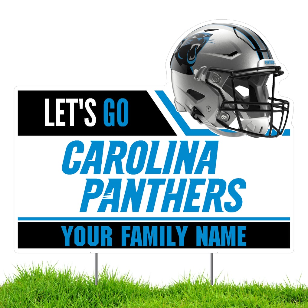 Carolina Panthers Let's Go Personalized Lawn Sign