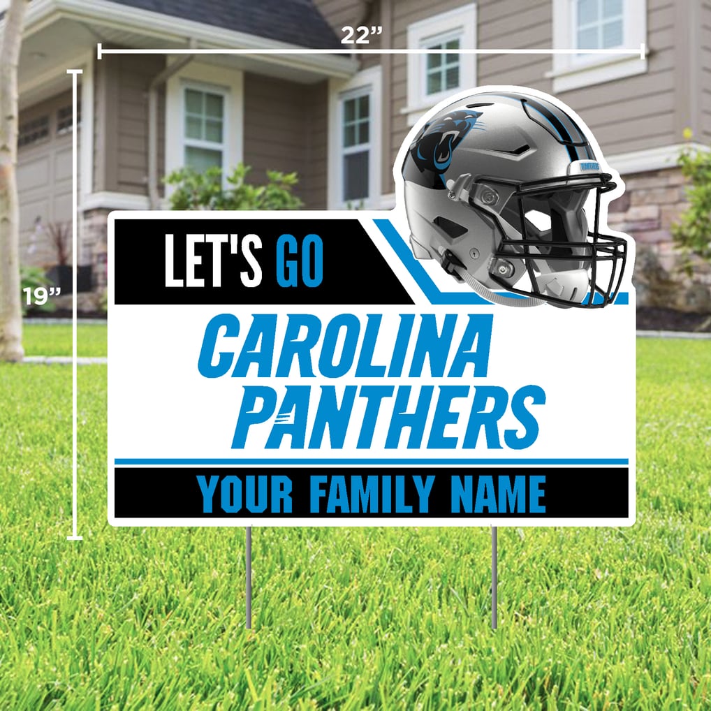Carolina Panthers Let's Go Personalized Lawn Sign