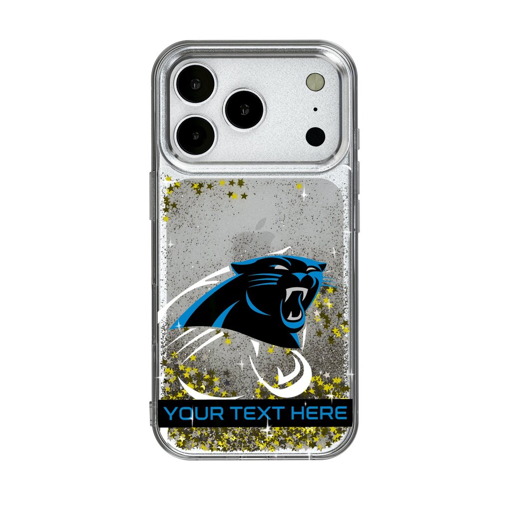Carolina Panthers Personalized Tilt Design iPhone Glitter Phone Case