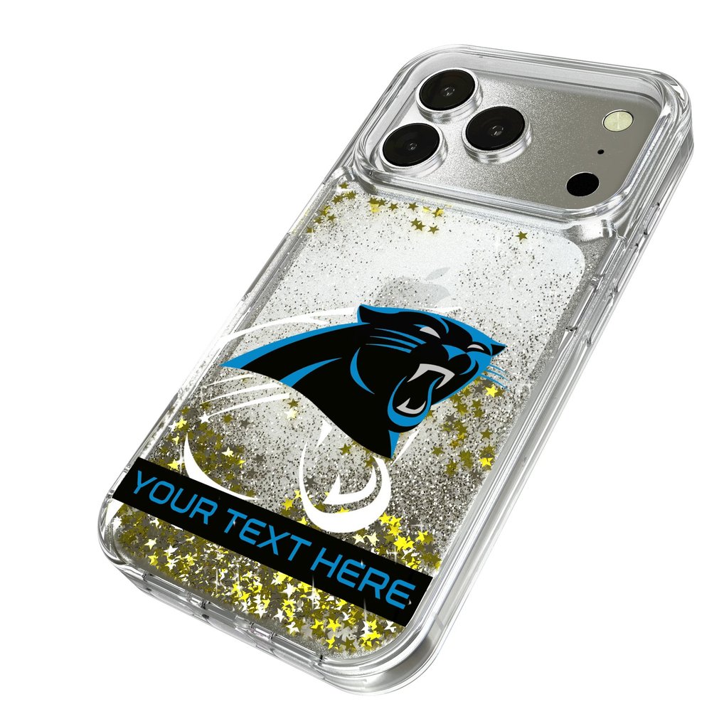 Carolina Panthers Personalized Tilt Design iPhone Glitter Phone Case
