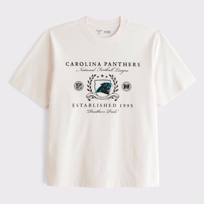 Carolina Panthers Abercrombie & Fitch Premium Heavyweight T-Shirt - Cream