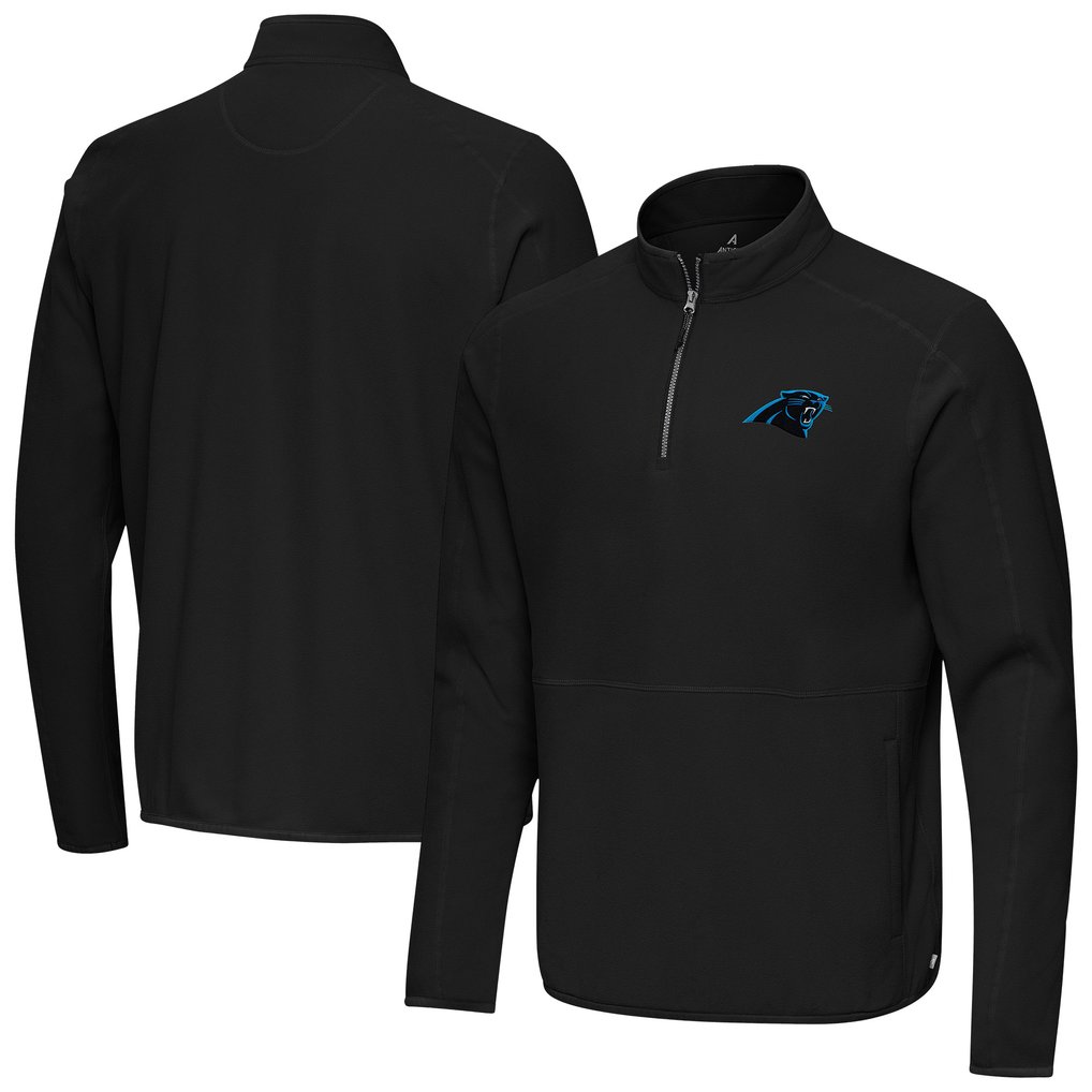 Carolina Panthers Antigua Step Up Quarter-Zip Pullover - Black