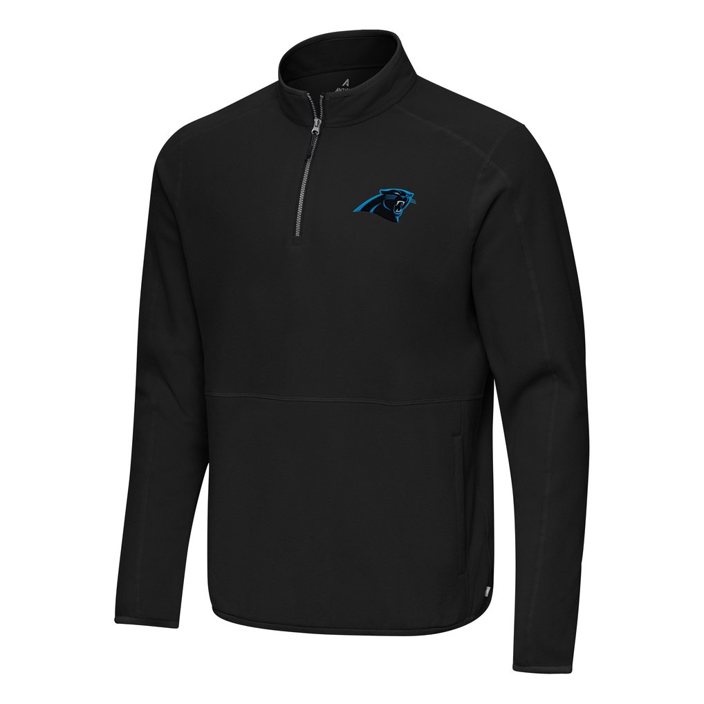 Carolina Panthers Antigua Step Up Quarter-Zip Pullover - Black