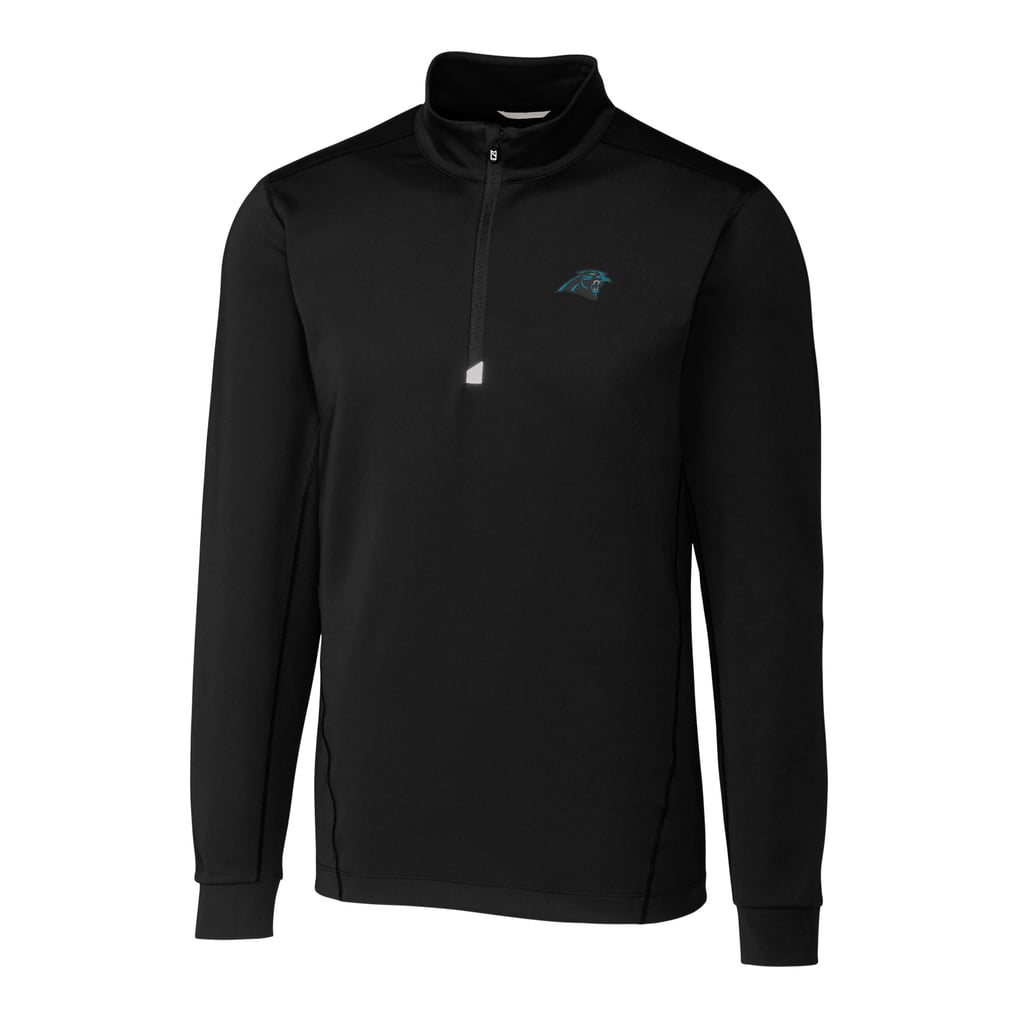 Carolina Panthers Cutter & Buck Big & Tall Traverse Half-Zip Pullover Jacket - Black