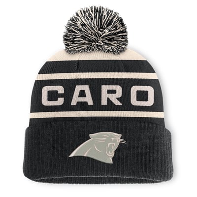 Carolina Panthers Fanatics Men's Cuffed Knit Hat with Pom - Black
