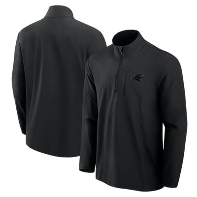 Carolina Panthers Fanatics Front Office Micro Tonal Quarter-Zip Pullover - Black