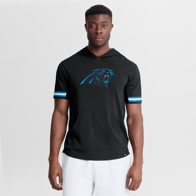 Carolina Panthers Fanatics Optimal Play Short Sleeve Hooded T-Shirt - Black
