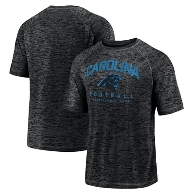 Carolina Panthers Fanatics Shade Battle Ready Raglan Space-Dye T-Shirt - Black