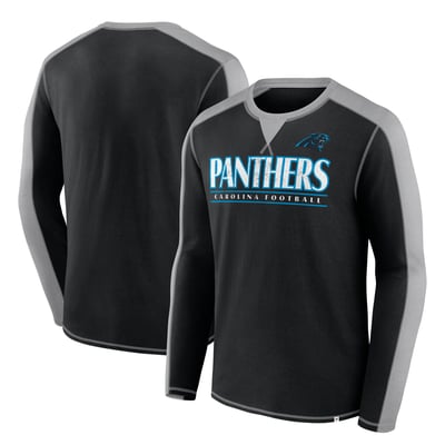 Carolina Panthers Fanatics Behind the Line Long Sleeve T-Shirt - Black/Gray