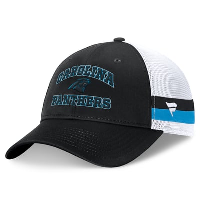  Carolina Panthers Fanatics Fundamentals Side Stripe Trucker Adjustable Hat - Black/White